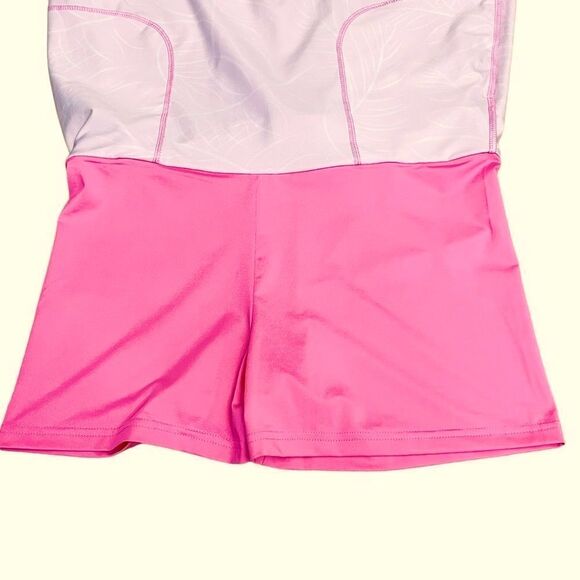 AnaClare Activewear Skirt Skort Pink Tropical Theme Pull On Golf Tenis Size M - Picture 6 of 9